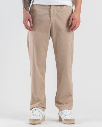ESTASI Pantalone loose fit in cotone con elastico in vita BAGGIO EST Beige