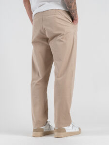 ESTASI Pantalone loose fit in cotone con elastico in vita BAGGIO EST Beige (6)