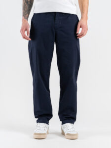 ESTASI Pantalone loose fit in cotone con elastico in vita BAGGIO EST Blu (2)