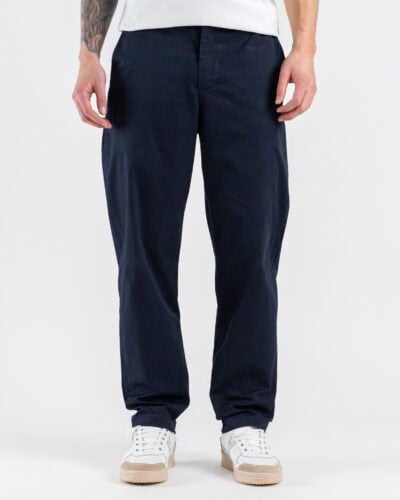 ESTASI Pantalone loose fit in cotone con elastico in vita BAGGIO EST Blu