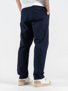 ESTASI Pantalone loose fit in cotone con elastico in vita BAGGIO EST Blu (5)