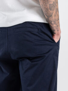 ESTASI Pantalone loose fit in cotone con elastico in vita BAGGIO EST Blu (6)