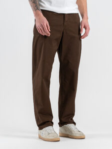 ESTASI Pantalone loose fit in cotone con elastico in vita BAGGIO EST Cioccolato (3)