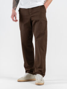 ESTASI Pantalone loose fit in cotone con elastico in vita BAGGIO EST Cioccolato (4)