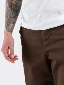 ESTASI Pantalone loose fit in cotone con elastico in vita BAGGIO EST Cioccolato (5)