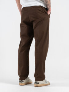 ESTASI Pantalone loose fit in cotone con elastico in vita BAGGIO EST Cioccolato (6)