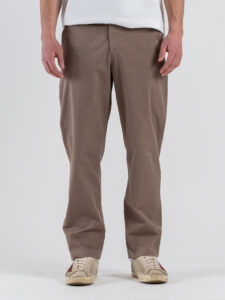 ESTASI Pantalone loose fit in cotone con elastico in vita BAGGIO EST Fango (2)