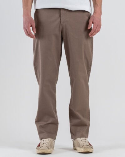 ESTASI Pantalone loose fit in cotone con elastico in vita BAGGIO EST Fango