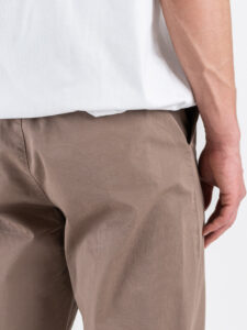ESTASI Pantalone loose fit in cotone con elastico in vita BAGGIO EST Fango (6)