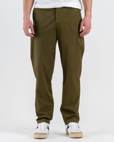 ESTASI Pantalone loose fit in cotone con elastico in vita BAGGIO EST Verde