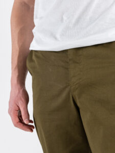ESTASI Pantalone loose fit in cotone con elastico in vita BAGGIO EST Verde (5)
