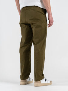ESTASI Pantalone loose fit in cotone con elastico in vita BAGGIO EST Verde (6)