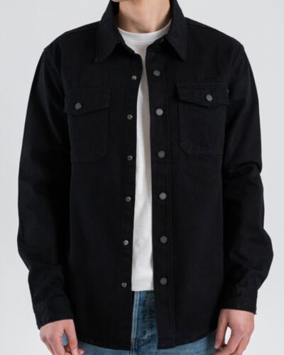 GIANNI LUPO Giacca/camicia regular in cotone con tasche frontali GL2533YH Nero