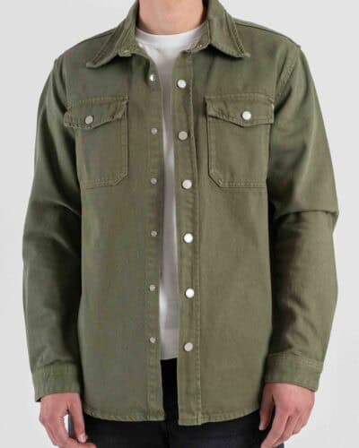 GIANNI LUPO Giacca/camicia regular in cotone con tasche frontali GL2533YH Salvia