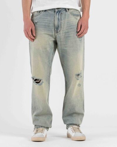 GIANNI LUPO Jeans loose fit con lavaggio sabbiato e rotture GL8017QM