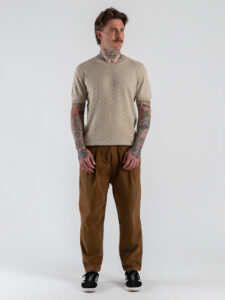 GIANNI LUPO Maglia regular a mezza manica lavorata GL35330 Beige (1)