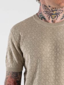GIANNI LUPO Maglia regular a mezza manica lavorata GL35330 Beige (3)
