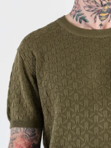 GIANNI LUPO Maglia regular a mezza manica lavorata GL35330 Military (3)
