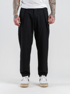 GIANNI LUPO Pantalone regular cropped con piences GL327R Black (1)