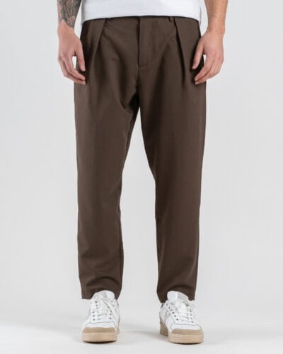 GIANNI LUPO Pantalone regular cropped con piences GL327R Chocolate