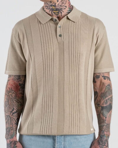 GIANNI LUPO Polo in maglia lavorata con bottoni GL35337 Beige