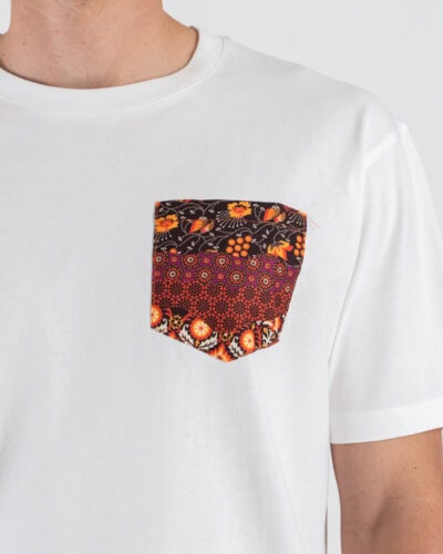 GIANNI LUPO T-shirt regular con taschino in fantasia GL666W White