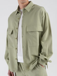 IMPERIAL Camicia over da coordinato con tasche frontali C89793KSH3 Salvia (5)