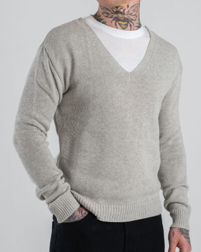 IMPERIAL Maglione regular in cotone con scollo a V M81411983 Grigio