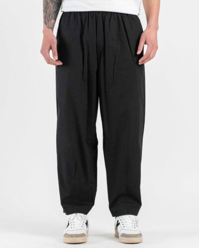 IMPERIAL Pantalone balloon con coulisse in cotone leggero P9090PNT6 Nero