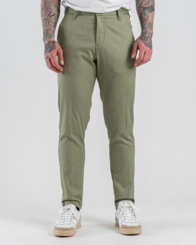 IMPERIAL Pantalone chinos da abito con gamba lunga in tessuto spigato PD3JLRA Army