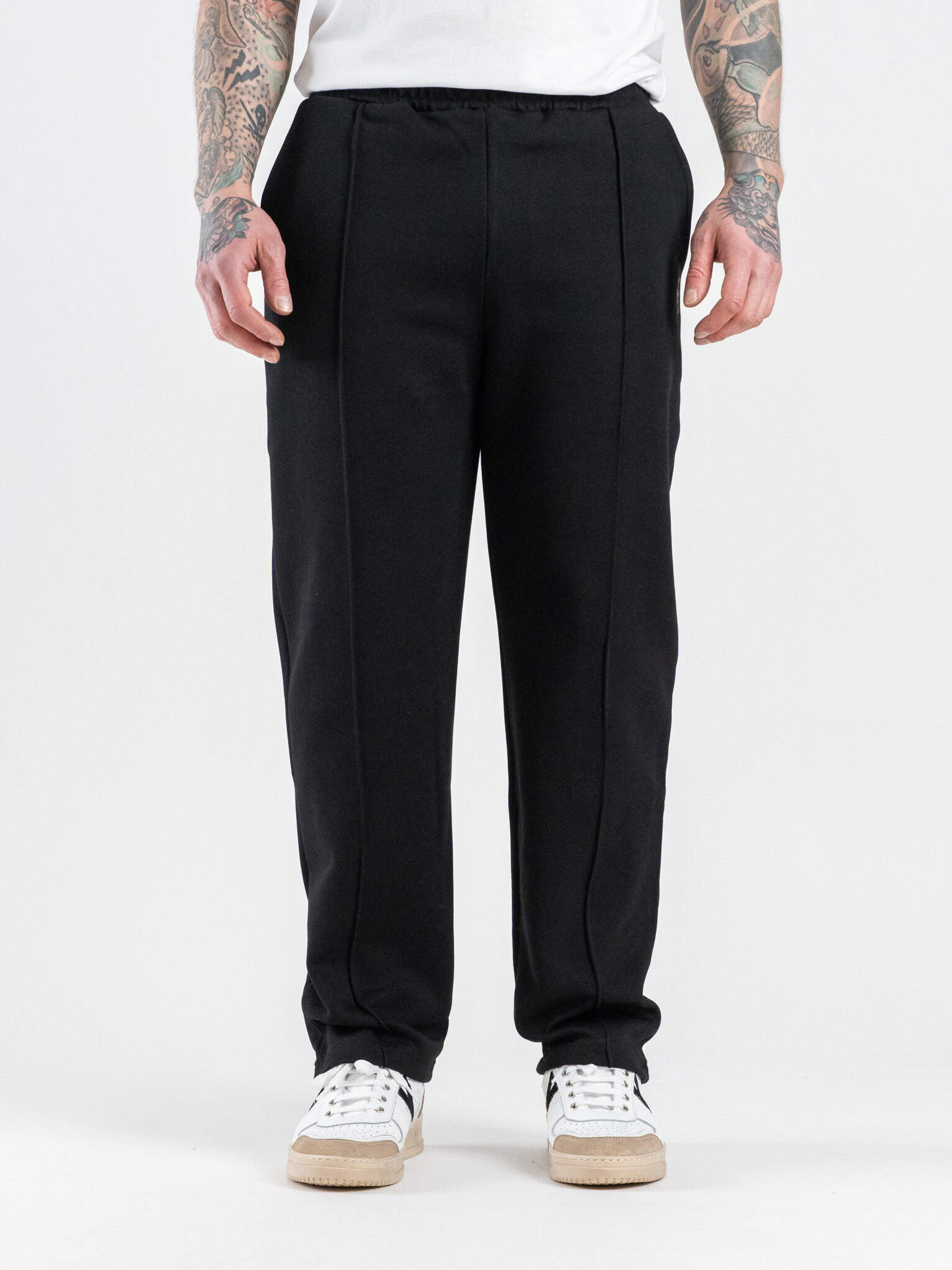 IMPERIAL Pantalone tuta loose con cucitura frontale P8588P027 Nero
