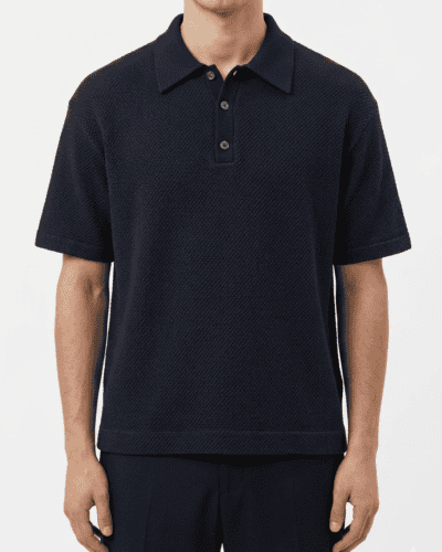 IMPERIAL Polo a mezza manica over in cotone traforato TW28LBN Nero