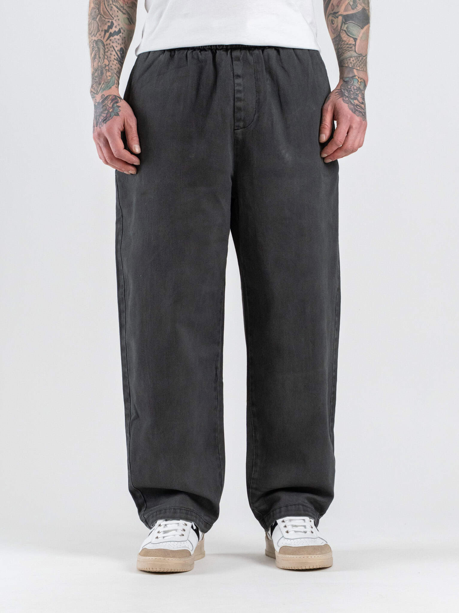 Jeans balloon morbido con coulisse in vita L815321 Black