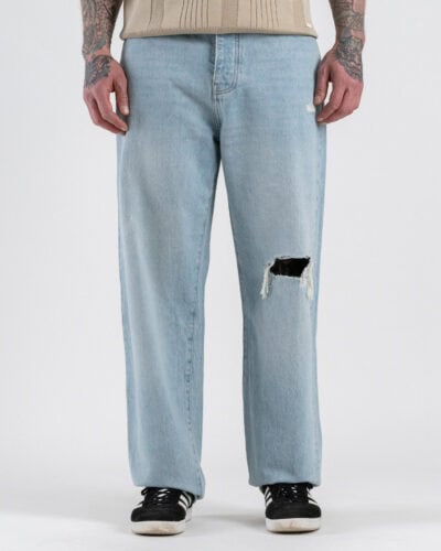 ONLY&SONS Jeans baggy con rottura sul ginocchio FADE 22036592 Light Blue Denim