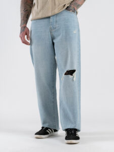ONLY&SONS Jeans baggy con rottura sul ginocchio FADE 22036592 Light Blue Denim (3)
