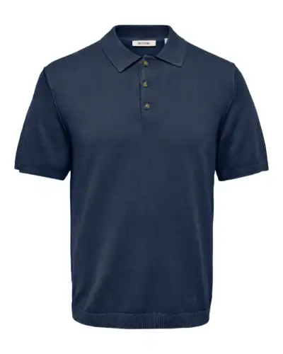 ONLY&SONS Polo con colletto e bottoni in cotone a mezza manica GARSON 22038552 Dress Blues