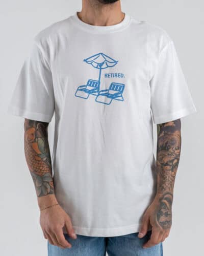 ONLY&SONS T-shirt over in cotone con stampa "retired" AXEL 22037714 Bright White