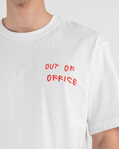 ONLY&SONS T-shirt over in cotone con stampa sul cuore "out of office" AXEL 22037714 Bright White