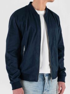 OVER-D Bomber regular eco-dainetto con elastico sui polsi e sul fondo OC1S2S6J04 Blu (3)