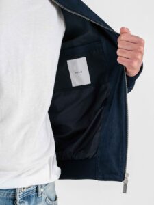 OVER-D Bomber regular eco-dainetto con elastico sui polsi e sul fondo OC1S2S6J04 Blu (6)