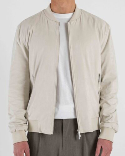 OVER-D Bomber regular eco-dainetto con elastico sui polsi e sul fondo OC1S2S6J04 Crema