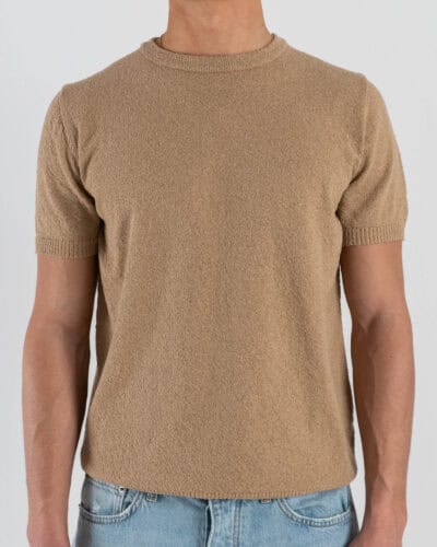 OVER-D T-shirt regular in bouclè OE1S2S6M40 Beige