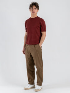 SEINSE T-shirt in maglia girocollo regular traforata ME3260SS Terracotta (1)