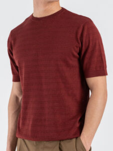 SEINSE T-shirt in maglia girocollo regular traforata ME3260SS Terracotta (2)