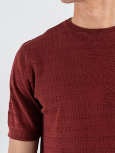 SEINSE T-shirt in maglia girocollo regular traforata ME3260SS Terracotta (3)