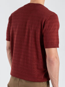 SEINSE T-shirt in maglia girocollo regular traforata ME3260SS Terracotta (5)