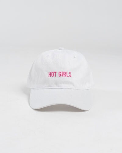 SUPERCULTURE Cappellino con visiera e ricamo "HOT GIRLS" CAP-20 Bianco