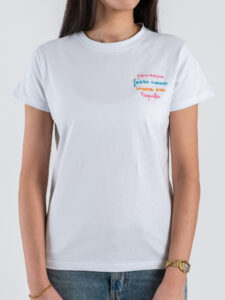 SUPERCULTURE T-shirt regular da donna con ricamo PENSAVO FOSSE AMORE INVECE ERA TEQUILA AW2017 Bianca (1)