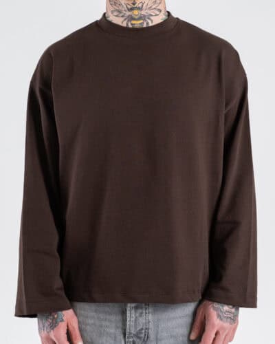 T-shirt over croppata in cotone con manica lunga SATURNO Moro