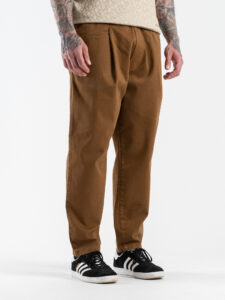 TELAMIRA Pantalone carrot fit in cotone con coulisse in vita e cordino TEL010 Tabacco (2)